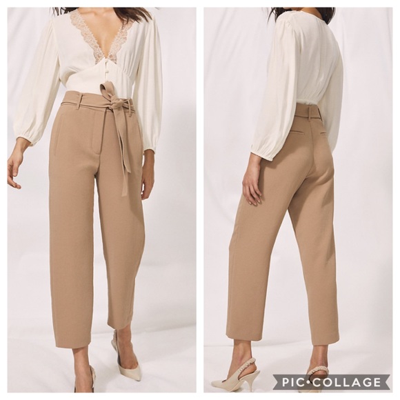 Wilfred Pants - Wilfred Jallade Tie Front Cropped High Waist Pant